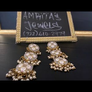 Meenakari and Kundan long earring